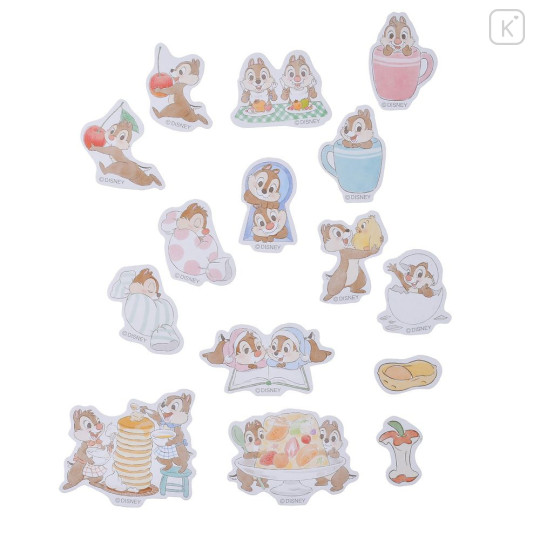 Japan Disney Store Die-cut Sticker Collection With Case Ballchain - Chip & Dale : Cherry Pink - 5