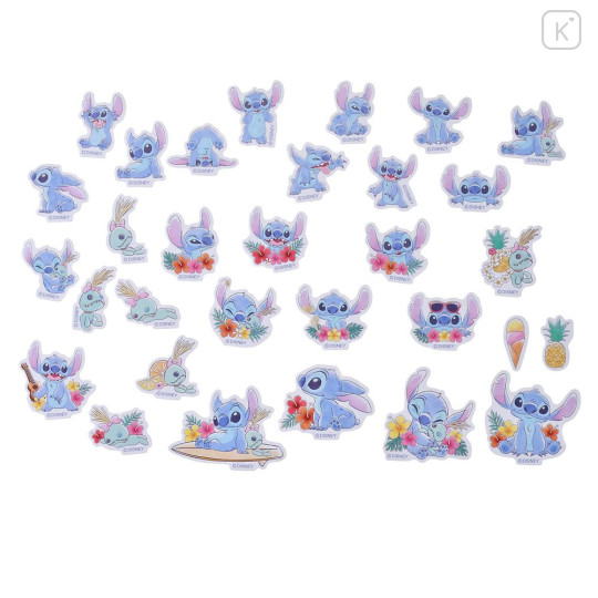 Japan Disney Store Die-cut Sticker Collection With Case Ballchain - Stitch : Blue Starlight - 3