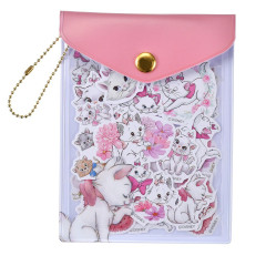 Japan Disney Store Die-cut Sticker Collection With Case Ballchain - Marie : Pink