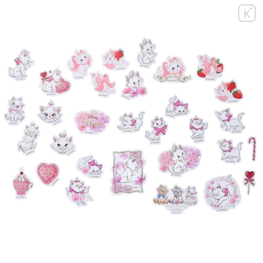 Japan Disney Store Die-cut Sticker Collection With Case Ballchain - Marie : Pink - 3
