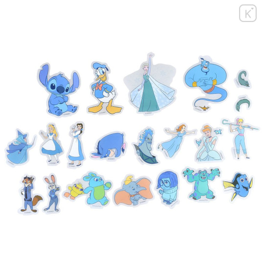 Japan Disney Store Clear Sticker Collection - Characters Blue Vibe - 2