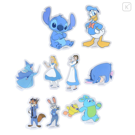 Japan Disney Store Clear Sticker Collection - Characters Blue Vibe - 3