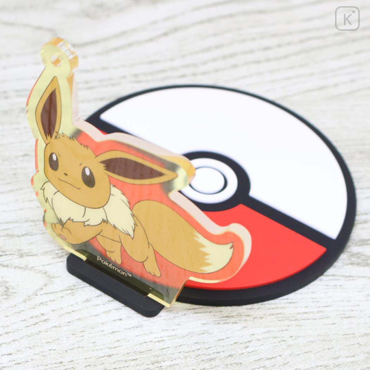 Japan Pokemon Coaster & Acrylic Stand Keychain - Eevee - 2