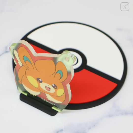 Japan Pokemon Coaster & Acrylic Stand Keychain - Pawmi - 2