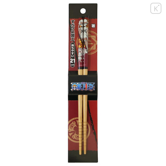 Japan One Piece Bamboo Chopsticks 21cm - Luffy & Chopper - 1