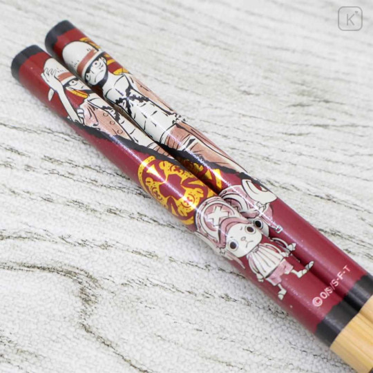 Japan One Piece Bamboo Chopsticks 21cm - Luffy & Chopper - 2