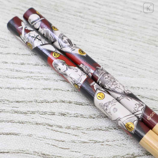 Japan One Piece Bamboo Chopsticks 21cm - Luffy & Chopper & Nami & Jinbei & Brook - 2