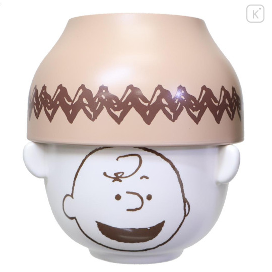 Japan Peanuts Ceramic Tea Bowl & Melamine Soup Bowl Set - Peanuts : Charlie - 1