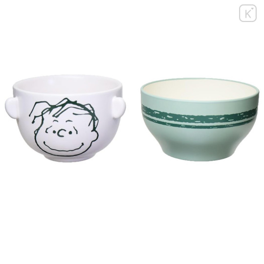 Japan Peanuts Ceramic Tea Bowl & Melamine Soup Bowl Set - Peanuts : Linus - 2