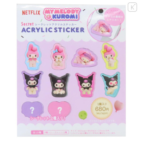 Japan Sanrio Secret Acrylic Sticker - Kuromi & My Melody : Netflix Blind Box - 1