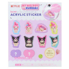 Japan Sanrio Secret Acrylic Sticker - Kuromi & My Melody : Netflix Blind Box