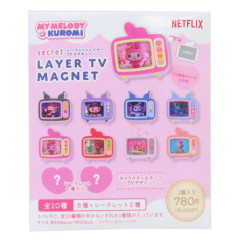 Japan Sanrio Secret Frame Magnet - Kuromi & My Melody : Netflix TV Style Blind Box