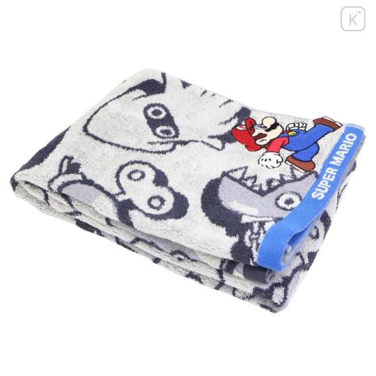 Japan Super Mario Jacquard Bath Towel - Super Mario Brothers Grey - 3