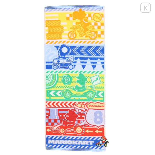 Japan Super Mario Jacquard Face Towel - Super Mario Brothers Colorful Race - 1