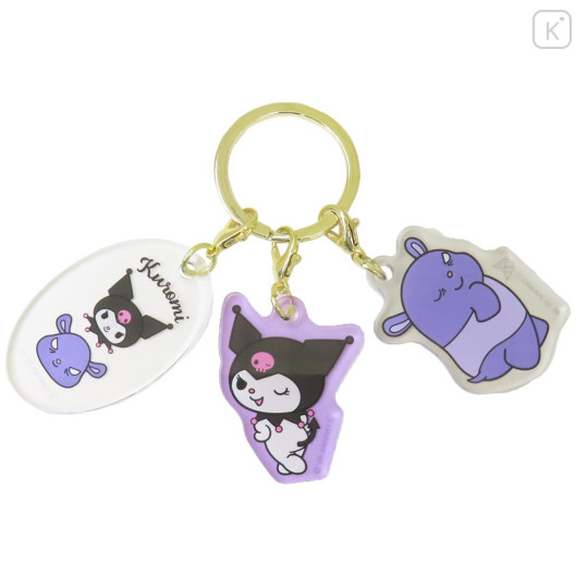 Japan Sanrio Acrylic Keychain 3 Charm - Kuromi : Baku - 1