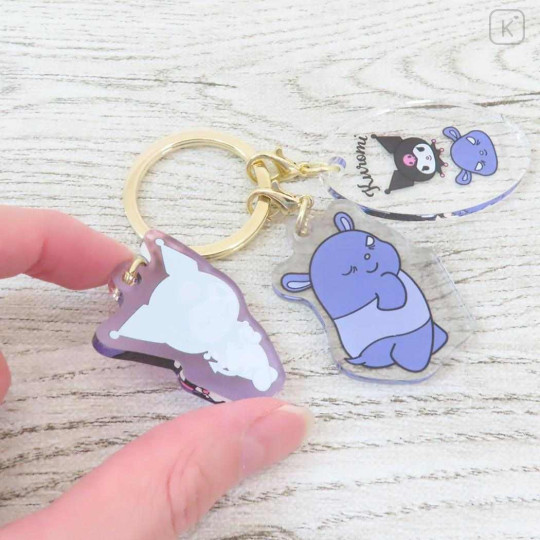 Japan Sanrio Acrylic Keychain 3 Charm - Kuromi : Baku - 2