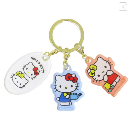 Japan Sanrio Acrylic Keychain 3 Charm - Hello Kitty & Hello Mimmy - 1