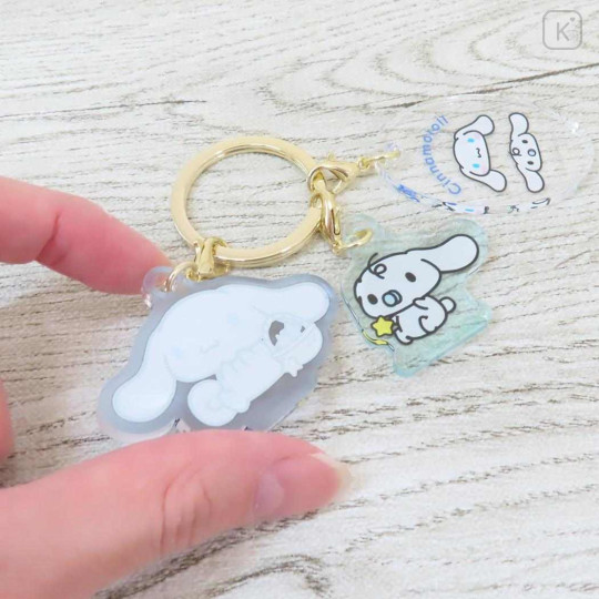 Japan Sanrio Acrylic Keychain 3 Charm - Cinnamoroll : Milk - 2