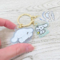 Japan Sanrio Acrylic Keychain 3 Charm - Cinnamoroll : Milk - 2