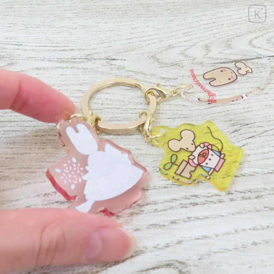 Japan Sanrio Acrylic Keychain 3 Charm - Marroncream - 2