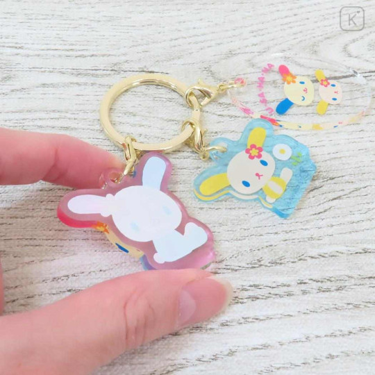 Japan Sanrio Acrylic Keychain 3 Charm - Usahana - 2