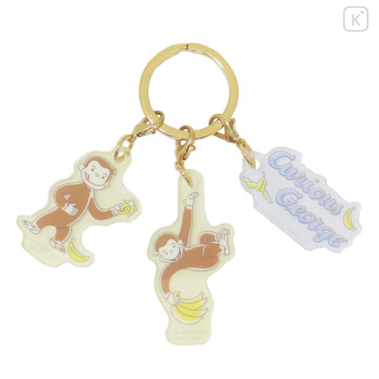 Japan Curious George Acrylic Keychain 3 Charm - Banana - 1