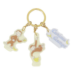 Japan Curious George Acrylic Keychain 3 Charm - Banana