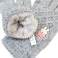 Japan Miffy Embroidery Smartphone Compatible Gloves - Miffy : Grey - 3