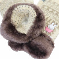 Japan Miffy Embroidery Smartphone Compatible Gloves - Miffy : Beige With Fur - 3