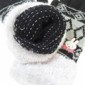 Japan Miffy Embroidery Smartphone Compatible Gloves - Miffy : Black White With Fur - 3