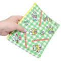 Japan Sanrio Quilted Cosmetic Pouch - Keroppi : Check Green - 2