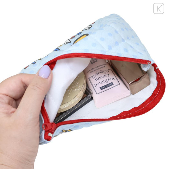 Japan Sanrio Quilted Cosmetic Pouch - Pekkle : Light Blue - 3