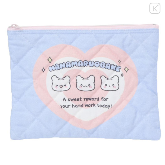 Japan Sanrio Quilted Cosmetic Pouch - Hanamaruobake : Sweet Reward Blue - 1