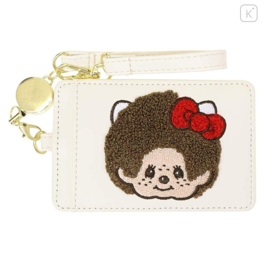 Japan Monchhichi × Sanrio Pass Case Card Holder & Reel - Ivory - 1