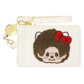 Japan Monchhichi × Sanrio Pass Case Card Holder & Reel - Ivory - 1