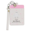 Japan Disney Pass Case Card Holder & Reel - Baymax : Heart Ivory - 1