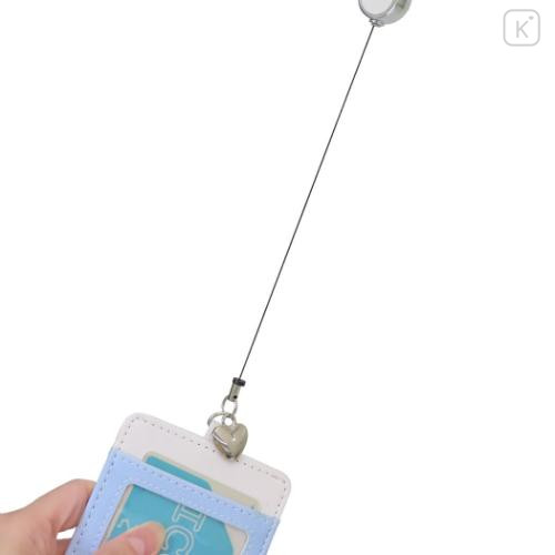 Japan Disney Pass Case Card Holder & Reel - Baymax : Heart Ivory - 4