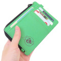 Japan Peanuts Pass Case Card Holder & Coin Case & Reel - Snoopy : Green - 2