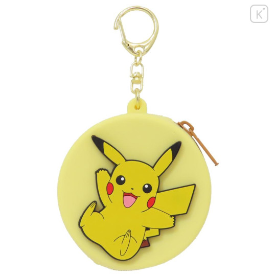 Japan Pokemon Silicone Mini Pouch Keychain - Pikachu : 3D Mascot - 1