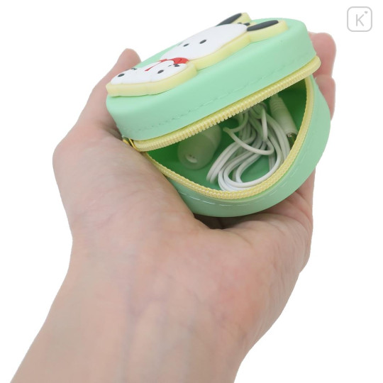 Japan Sanrio Silicone Mini Pouch Keychain - Pochacco : 3D Mascot - 3