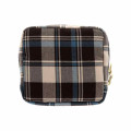 Japan Monchhichi Square Cosmetic Pouch - Plaid - 2