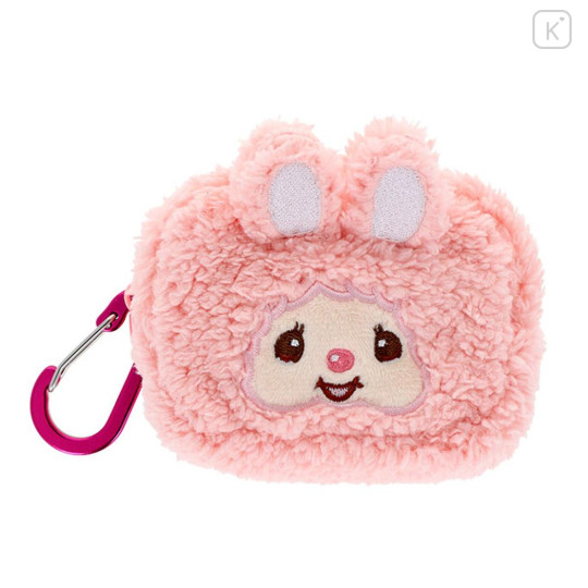 Japan Monchhichi Mascot Mini Pouch with Carabiner - Chimutan Face - 1