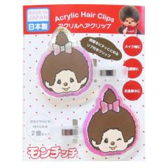Japan Monchhichi Acrylic Hair Clip Set - Monchhichi-chan Aurora