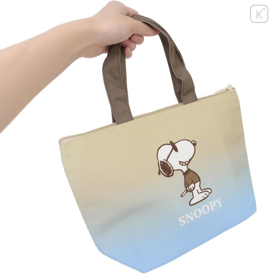 Japan Peanuts Insulated Cooler Lunch Bag - Snoopy : Joe Cool Beige Blue - 2