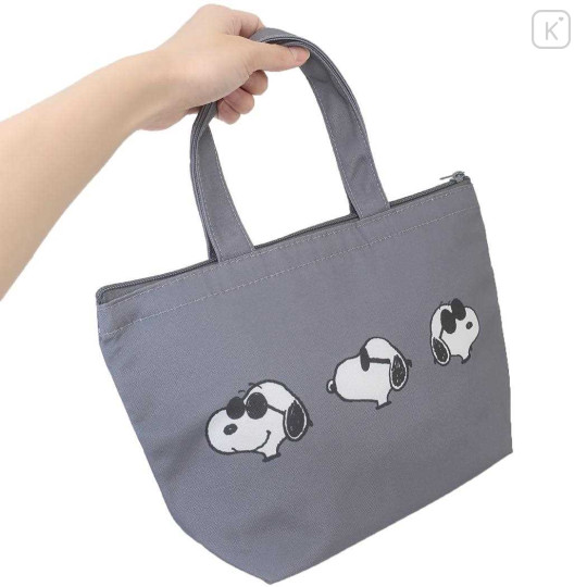 Japan Peanuts Insulated Cooler Lunch Bag - Snoopy : Joe Cool Grey - 2