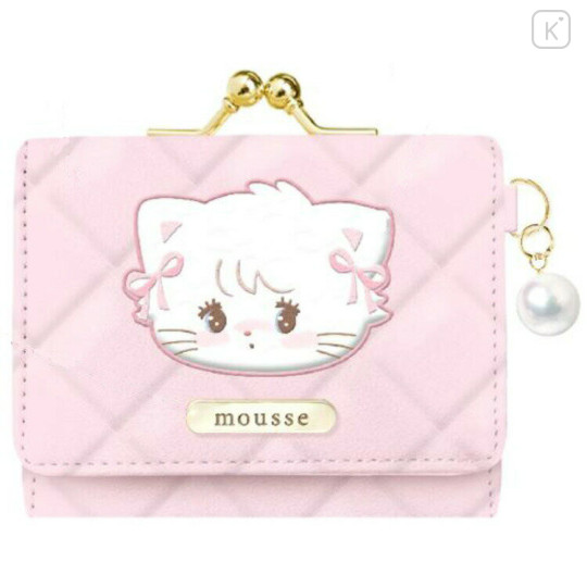 Japan Mikko Illustrations Gamaguchi Compact Wallet - Mousse Light Pink - 1