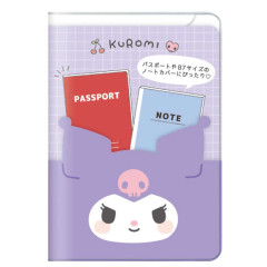 Japan Sanrio Passport Case B7 Book Cover - Kuromi : Happy Face