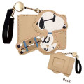Japan Peanuts Pass Case Card Holder & Reel - Snoopy : Have A Good Journey Joe Cool - 2