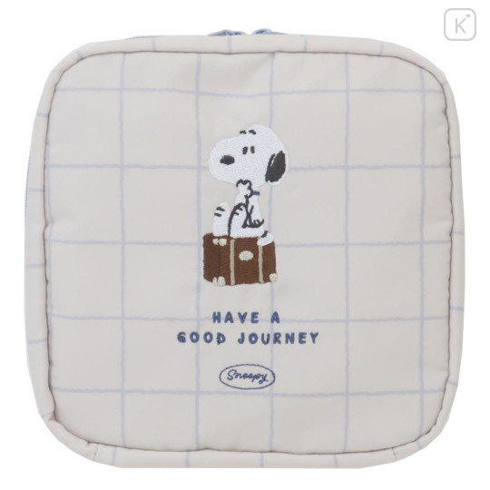 Japan Peanuts Vertical Cosmetic Pouch - Snoopy : Have A Good Journey - 1