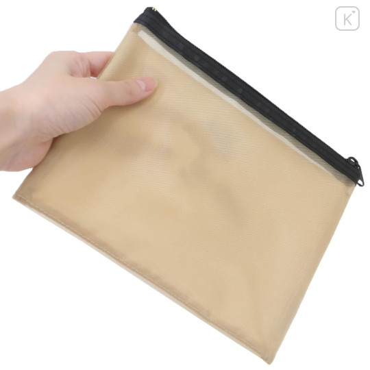 Japan Peanuts Flat Mesh Pouch - Snoopy : Have A Good Journey Joe Cool - 2